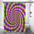 Green Twisted Moving Optical Illusion Shower Curtain