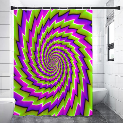 Green Twisted Moving Optical Illusion Shower Curtain