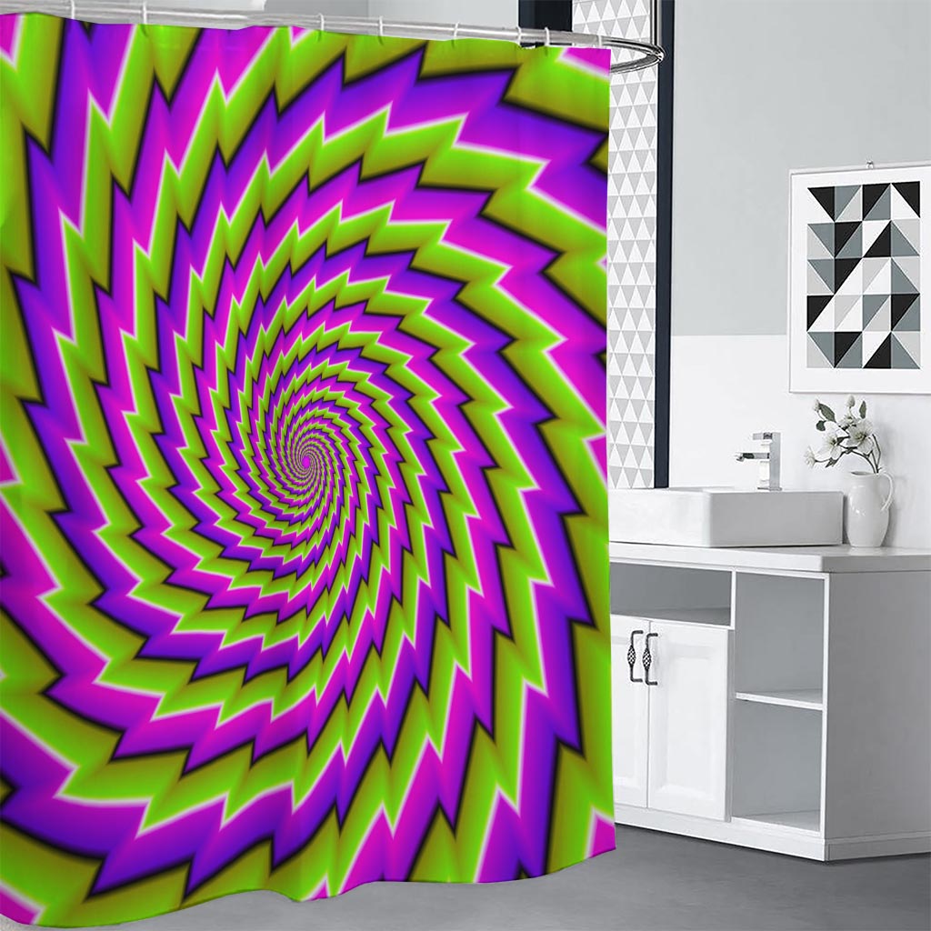 Green Twisted Moving Optical Illusion Shower Curtain