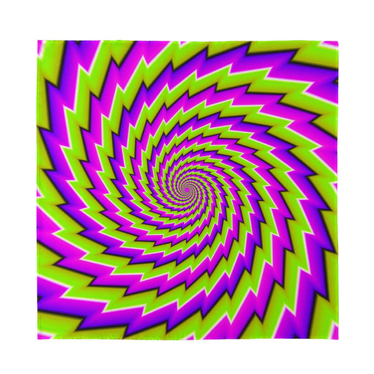 Green Twisted Moving Optical Illusion Silk Bandana