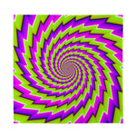 Green Twisted Moving Optical Illusion Silk Bandana