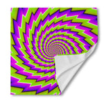 Green Twisted Moving Optical Illusion Silk Bandana