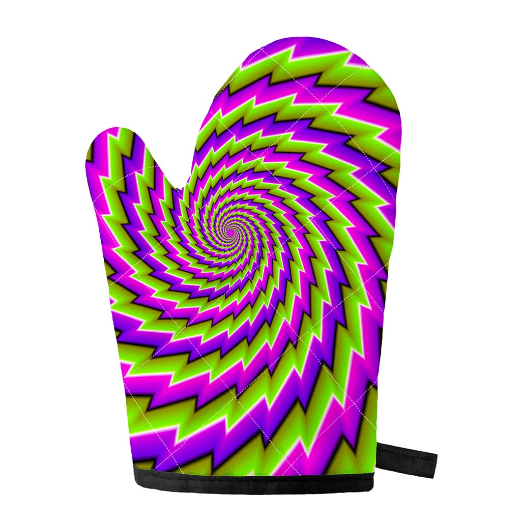 Green Twisted Moving Optical Illusion Single Oven Mitt