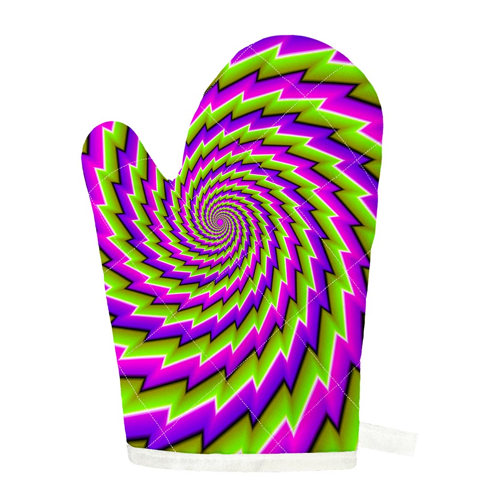 Green Twisted Moving Optical Illusion Single Oven Mitt