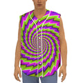 Green Twisted Moving Optical Illusion Sleeveless Baseball Jersey