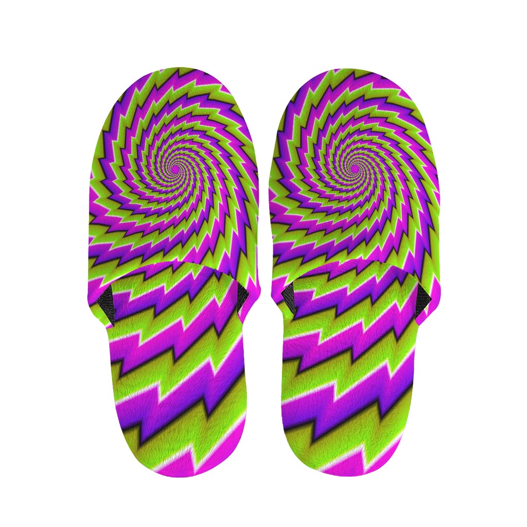 Green Twisted Moving Optical Illusion Slippers