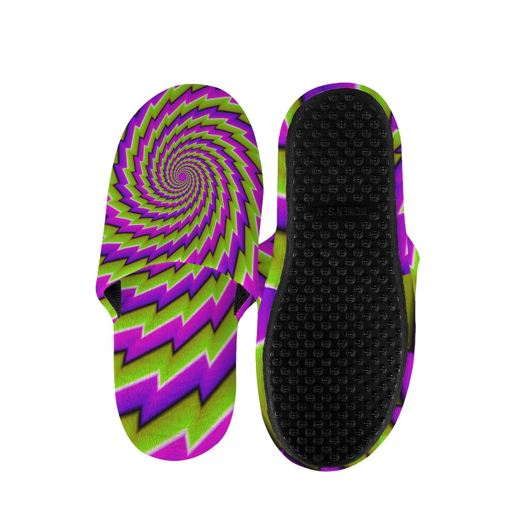 Green Twisted Moving Optical Illusion Slippers