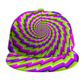 Green Twisted Moving Optical Illusion Snapback Cap