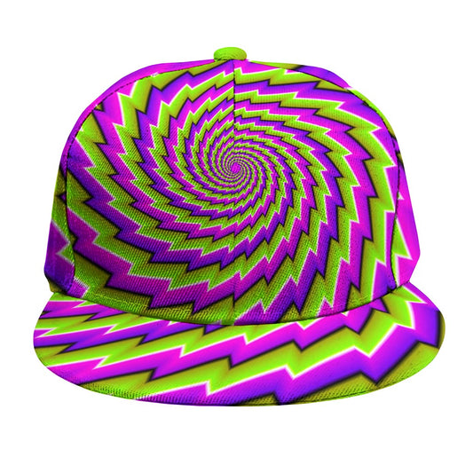 Green Twisted Moving Optical Illusion Snapback Cap