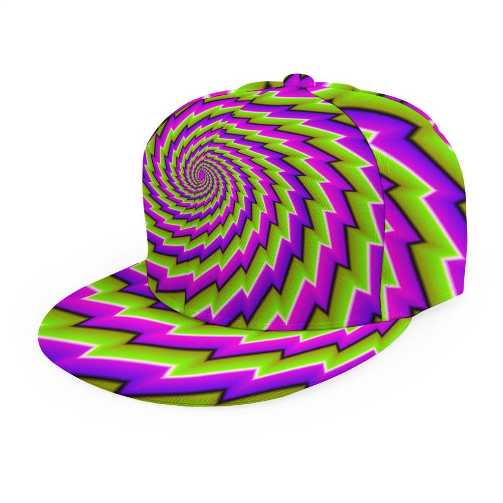 Green Twisted Moving Optical Illusion Snapback Cap