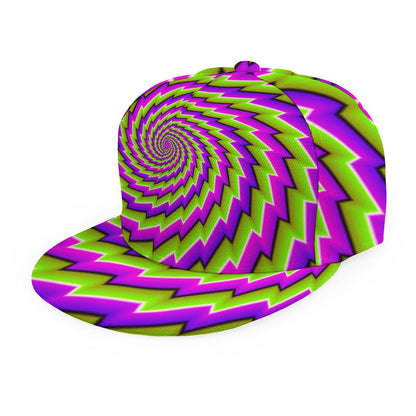 Green Twisted Moving Optical Illusion Snapback Cap