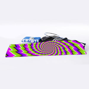 Green Twisted Moving Optical Illusion Sports Towel