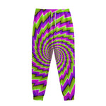 Green Twisted Moving Optical Illusion Sweatpants