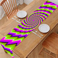 Green Twisted Moving Optical Illusion Table Runner