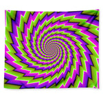 Green Twisted Moving Optical Illusion Tapestry