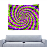 Green Twisted Moving Optical Illusion Tapestry
