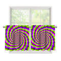 Green Twisted Moving Optical Illusion Tier Curtains