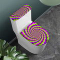 Green Twisted Moving Optical Illusion Toilet Lid And Tank Cover Set