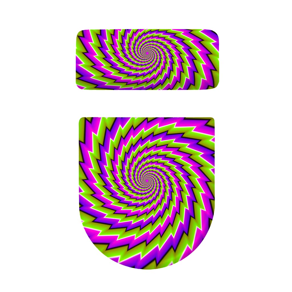 Green Twisted Moving Optical Illusion Toilet Lid And Tank Cover Set