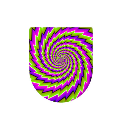 Green Twisted Moving Optical Illusion Toilet Lid Cover