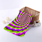 Green Twisted Moving Optical Illusion Towel