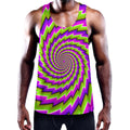 Green Twisted Moving Optical Illusion Men's Workout Tank Top