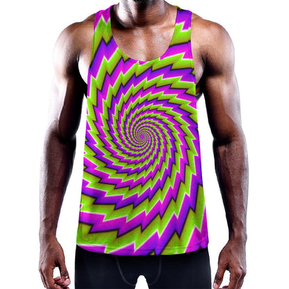 Green Twisted Moving Optical Illusion Training Tank Top