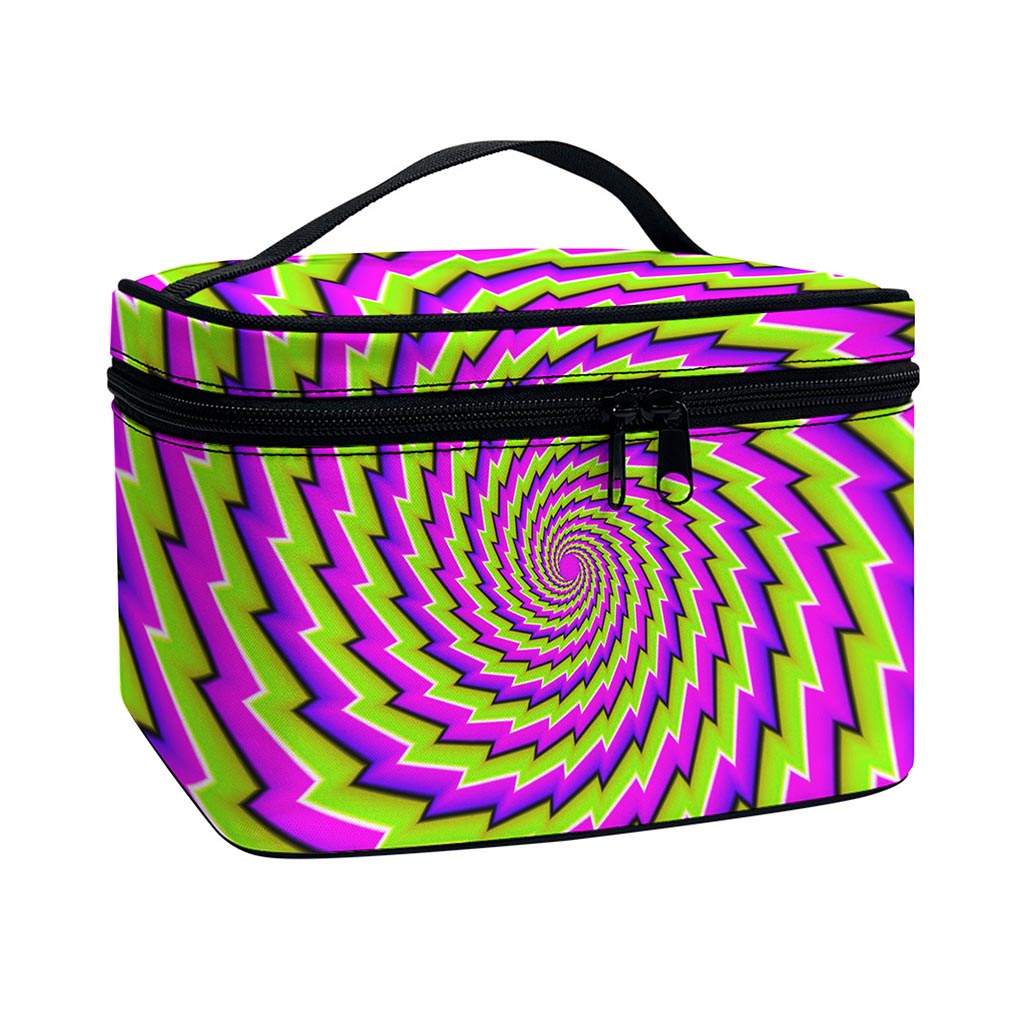 Green Twisted Moving Optical Illusion Travel Makeup Bag