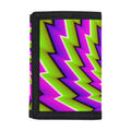 Green Twisted Moving Optical Illusion Trifold Wallet