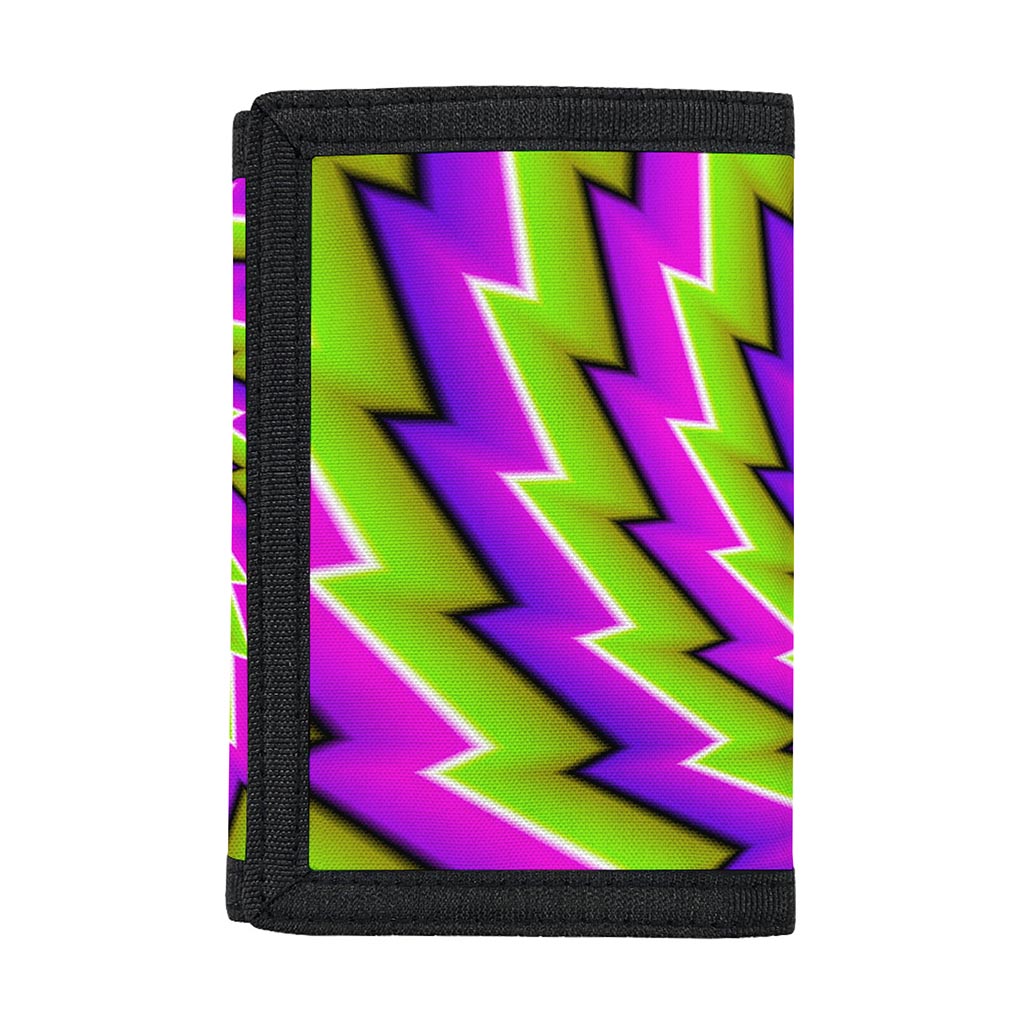 Green Twisted Moving Optical Illusion Trifold Wallet