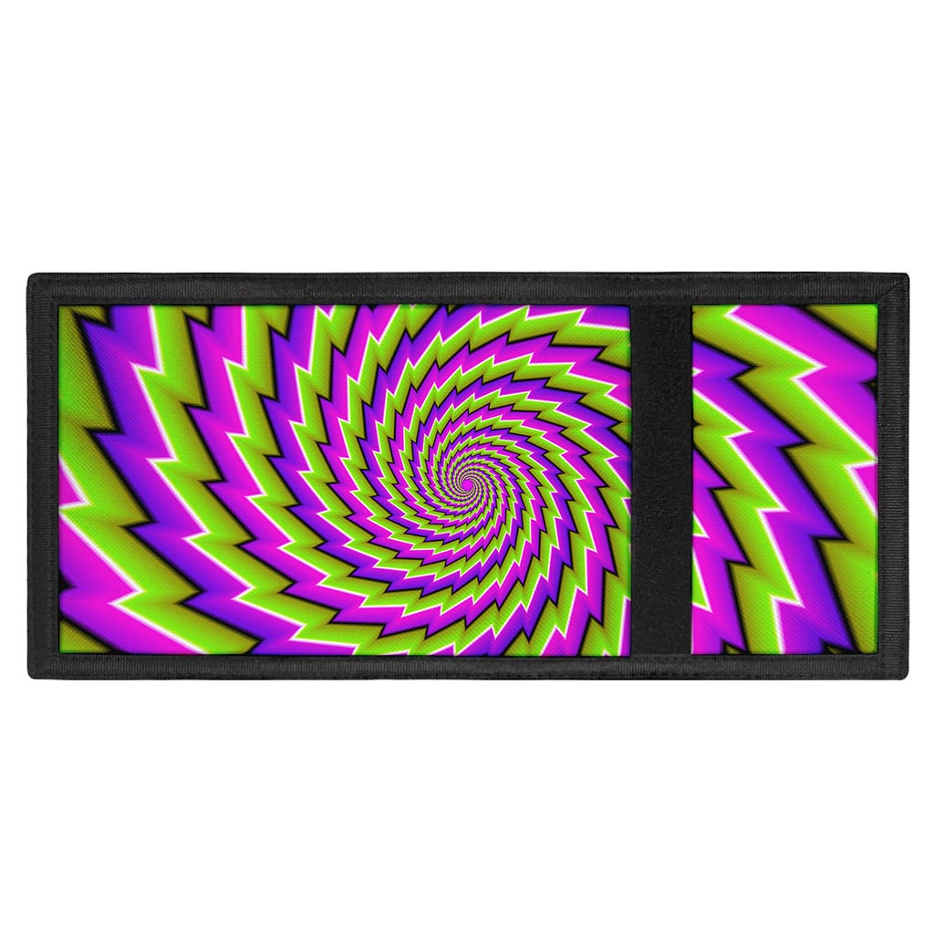 Green Twisted Moving Optical Illusion Trifold Wallet
