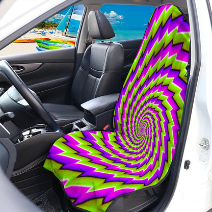 Green Twisted Moving Optical Illusion Waterproof Car Seat Cover