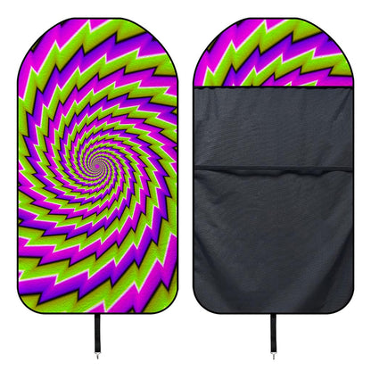 Green Twisted Moving Optical Illusion Waterproof Car Seat Cover