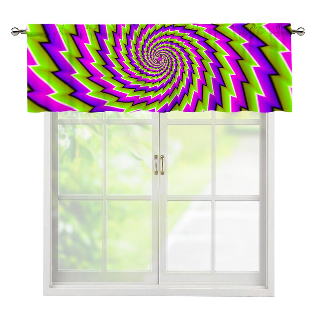 Green Twisted Moving Optical Illusion Window Valance