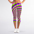 Green Twisted Moving Optical Illusion Women's Capri Leggings