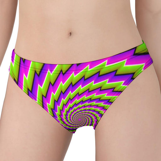 Green Twisted Moving Optical Illusion Women's Panties