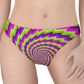 Green Twisted Moving Optical Illusion Women's Thong
