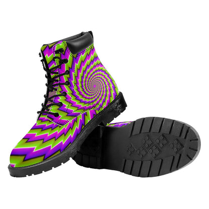 Green Twisted Moving Optical Illusion Work Boots