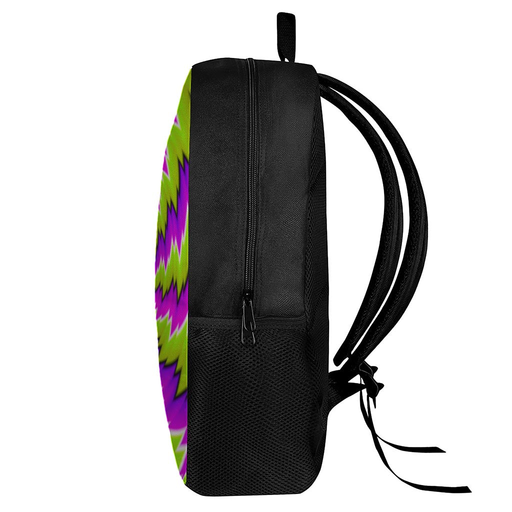 Green Vortex Moving Optical Illusion 17 Inch Backpack