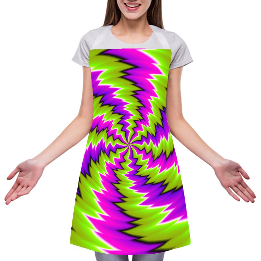 Green Vortex Moving Optical Illusion Adjustable Apron