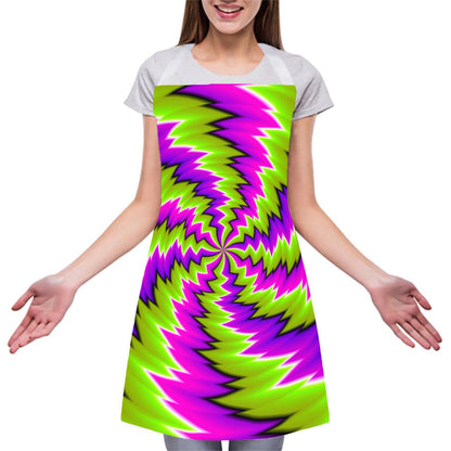 Green Vortex Moving Optical Illusion Adjustable Apron