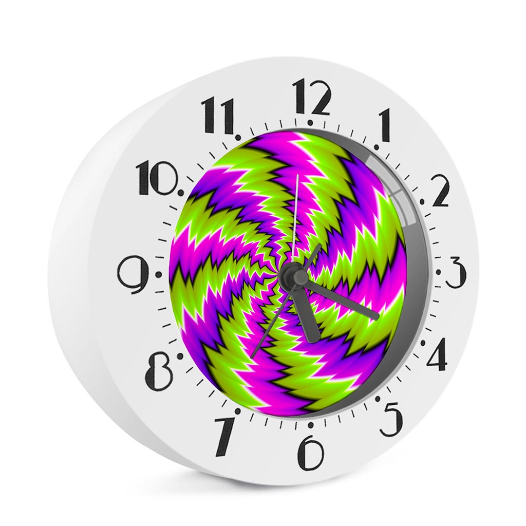 Green Vortex Moving Optical Illusion Alarm Clock
