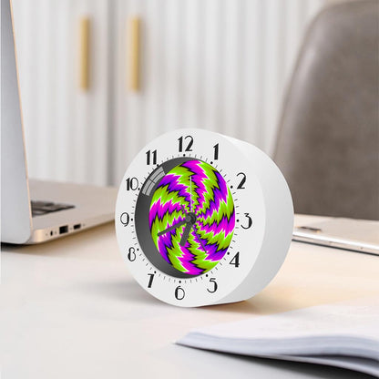 Green Vortex Moving Optical Illusion Alarm Clock
