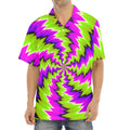 Green Vortex Moving Optical Illusion Aloha Shirt