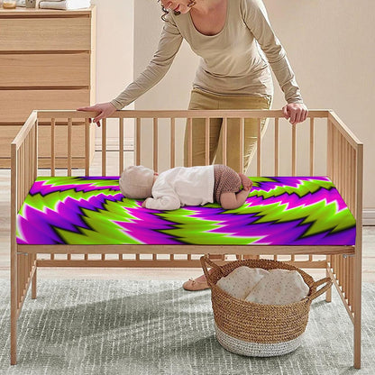 Green Vortex Moving Optical Illusion Baby Crib Sheet