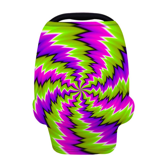 Green Vortex Moving Optical Illusion Baby Seat Cover