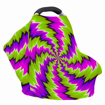 Green Vortex Moving Optical Illusion Baby Seat Cover
