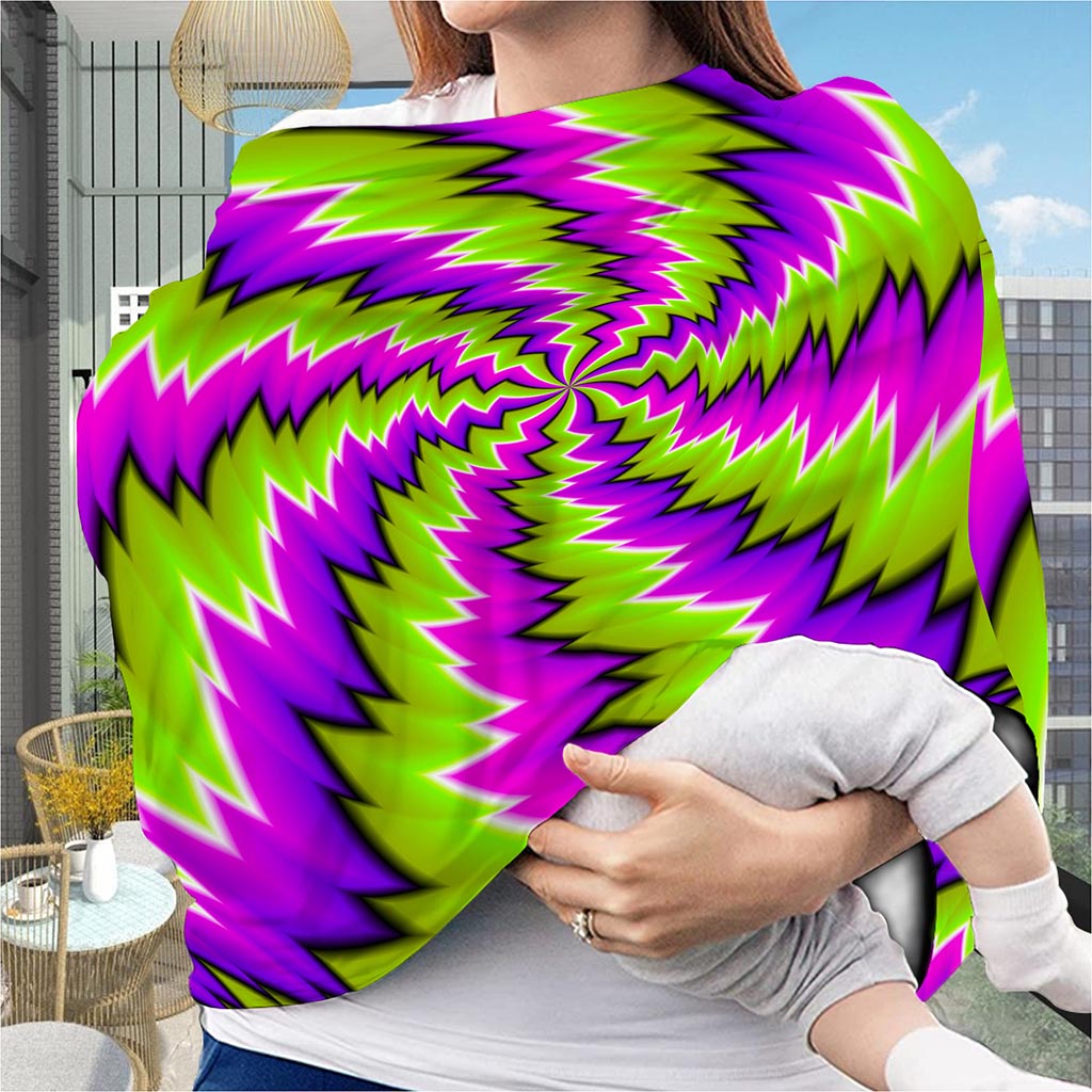 Green Vortex Moving Optical Illusion Baby Seat Cover