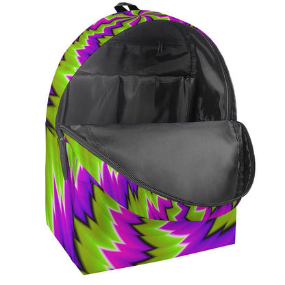 Green Vortex Moving Optical Illusion Backpack