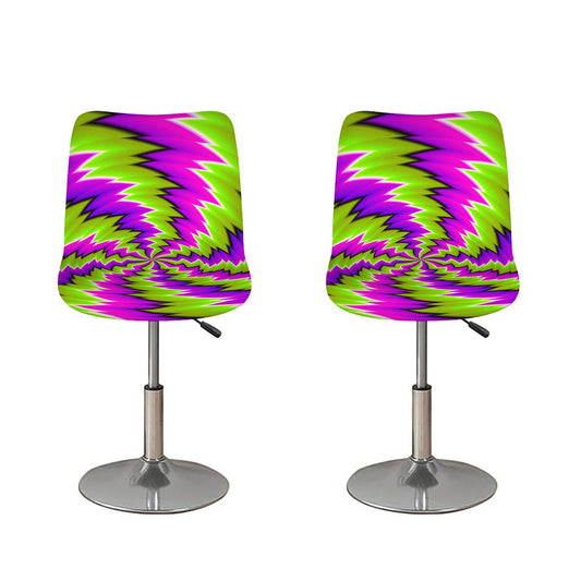 Green Vortex Moving Optical Illusion Bar Stool Covers